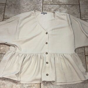 Wishlist Babydoll Button-Down Top